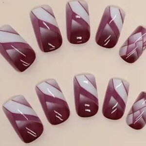 24pcs Purple Gradient False Press on Nails